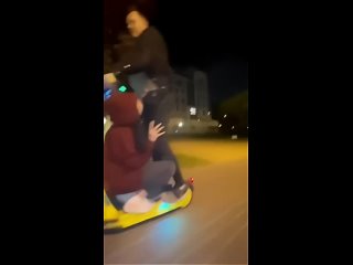 full video of how a friend sucks on a scooter. funny, russian with dialogue